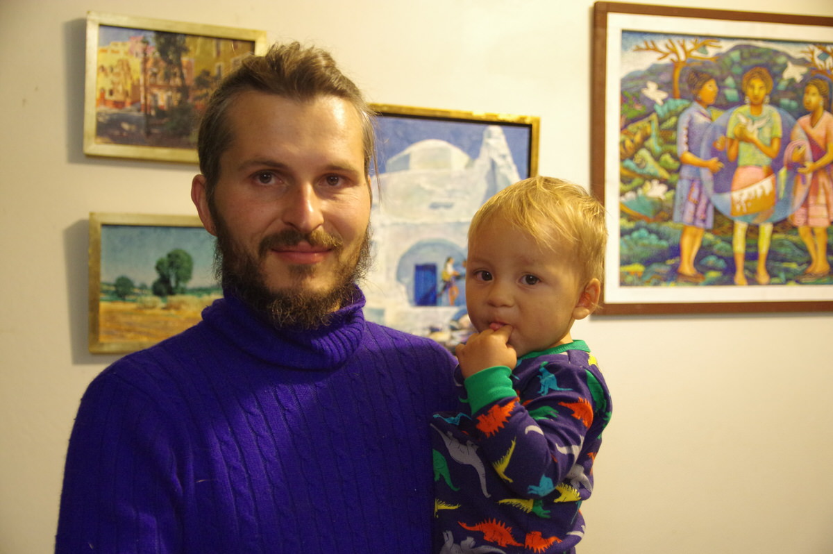 Artist Andrew Osta and Son